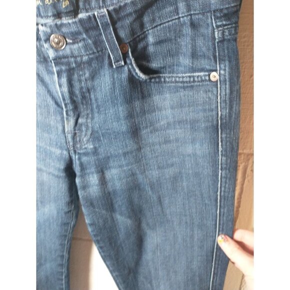 7 for all Mankind A Pocket low rise bootcut medium dark wash jeans, wome… - Picture 4 of 13